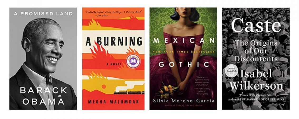 From Obama's "A Promised Land" to Isabel Wilkerson's highly praised "Caste," here are the perfect books for your Zoom background. (Credit: Crown Publishing; Knopf; Del Rey; Random House)