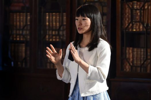 Marie Kondo is notorious for her "KonMari" method, which starts with committing to tidying up and ends with asking yourself what sparks joy. [Credit: Diarmuid Greene // Wikimedia Commons]