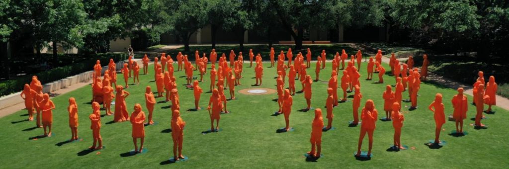 The Smithsonian will feature neon orange statues of female scientists in March. (Credit: Smithsonian)