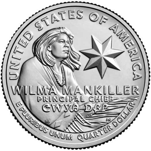 Quarters inscribed with Wilma Mankiller’s likeness were rolled out Monday. (Credit: U.S. Mint)