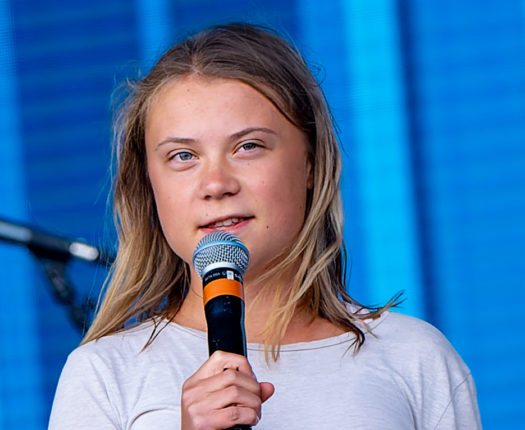 Greta Thunberg organized a school climate strike movement at the age of 15, and has since risen to fame as a leading figure of the global climate movement.