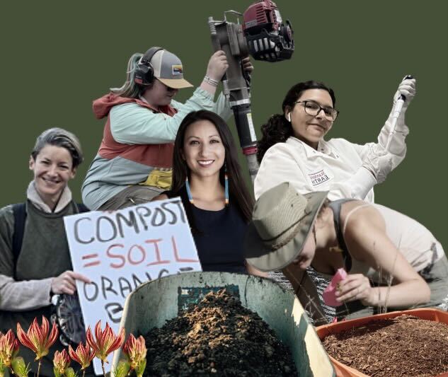 The winners of this year's Women In Science Incentive Prize are working to improve soil health. Clockwise from top: Julia Janson, Claudia Christine Avila, Elizabeth Koziol, S. Perl Egendorf and Lydia Jennings. (Credit: Kate Brennan)