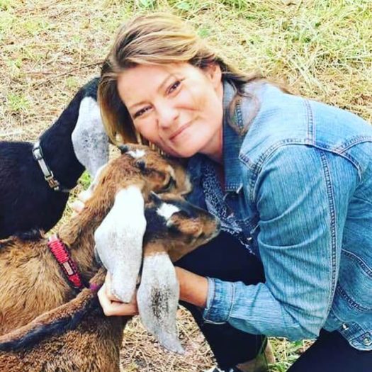 Lainey Morse feels like "my place on this planet" is to make sure people know that goats can be a happy distraction. (Credit: Courtesy of The Original Goat Yoga)