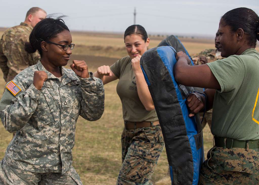Women with a U.S. Marine Female Engagement Team operating in Europe. (Credit: U.S. Marines/Michelle Reif) 