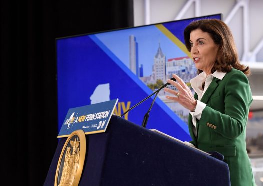 New York Gov. Kathy Hochul took a major step to rein in AI companies and their resource-guzzling data centers. (Credit: Flickr)