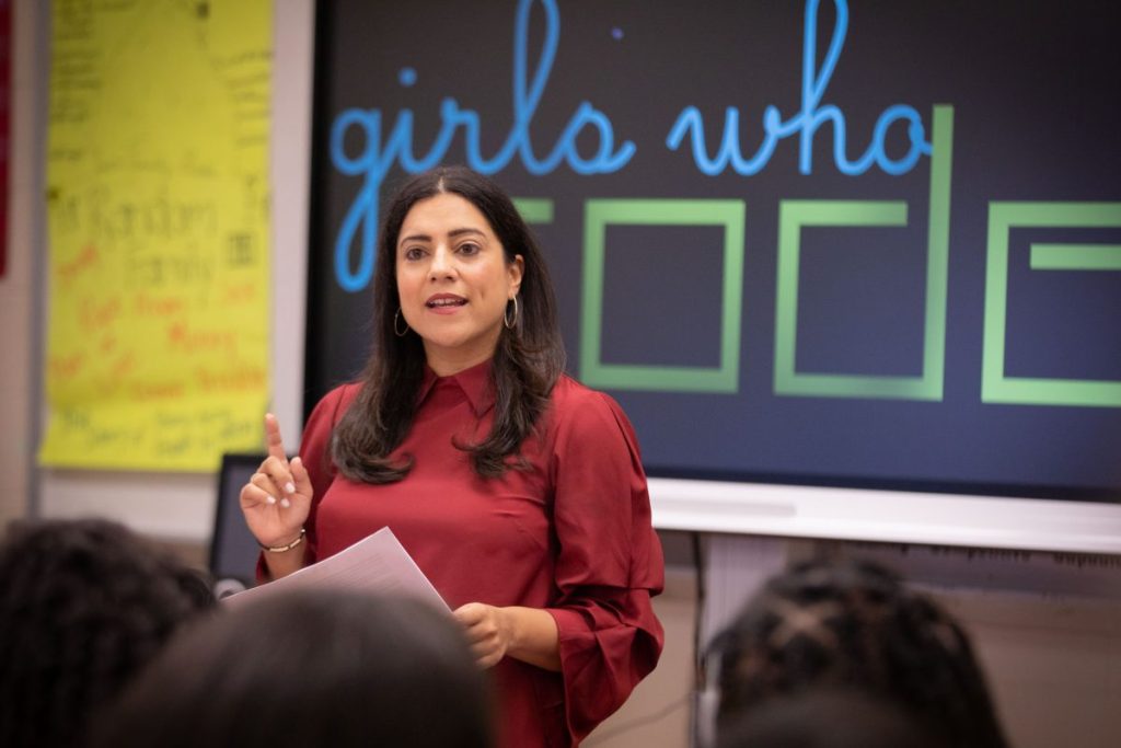 Girls Who Code and Moms First founder Reshma Saujani is screening her film about the economic toll for moms across the nation. (Credit: Wikimedia Commons)